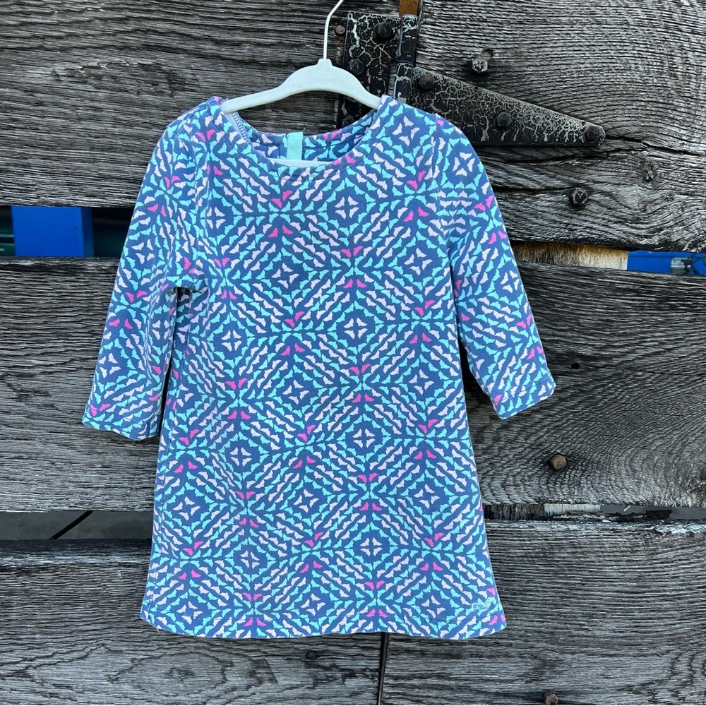 Vineyard Vines Girl’s Tisbury Whale Tail Knit Dress 3/4 Sleeve